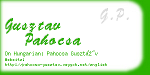 gusztav pahocsa business card